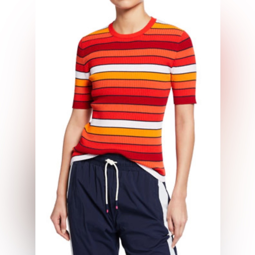 Tory Sport Tech Knit Short Sleeve Sweater, Size L